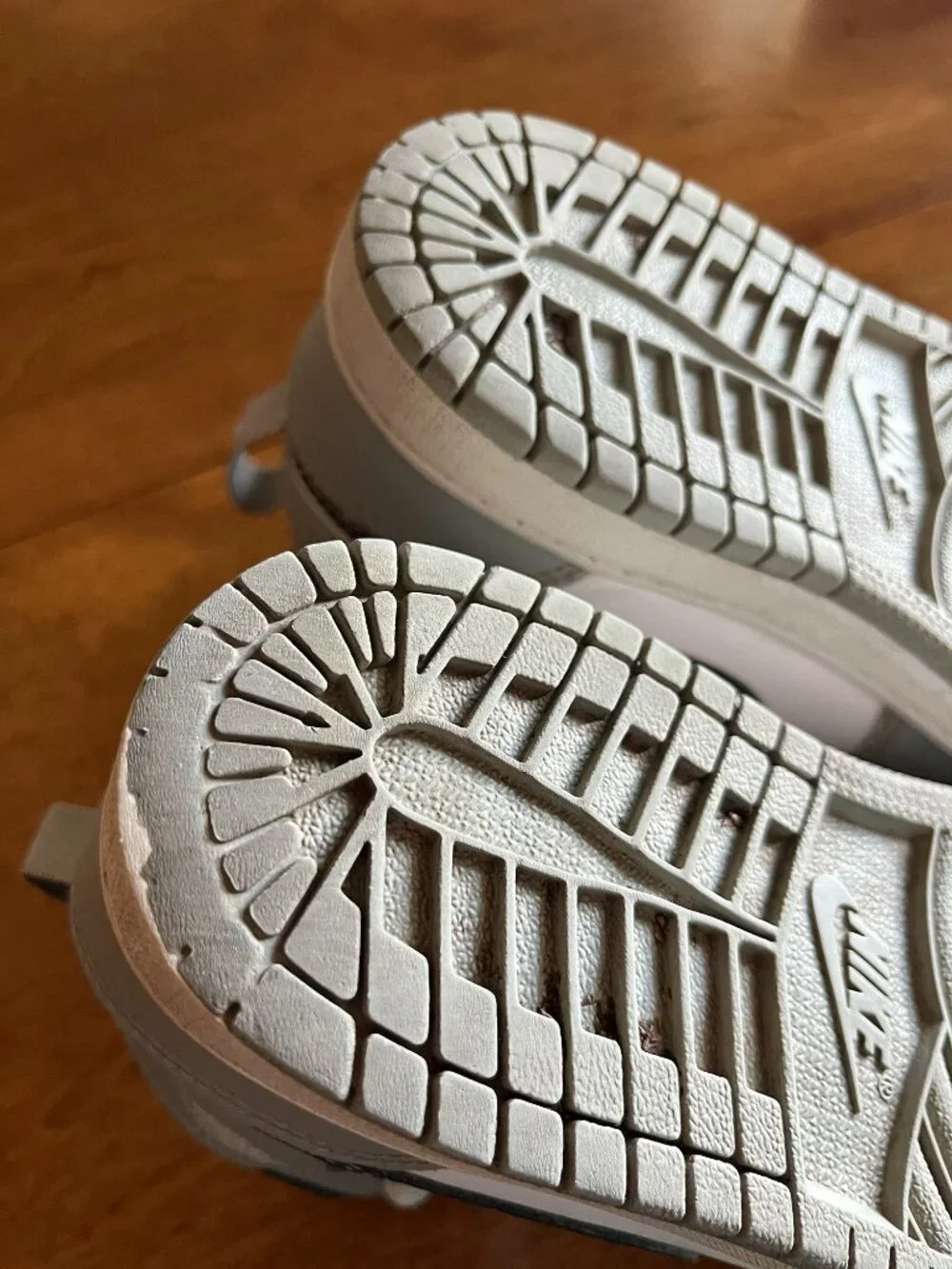 Nike Jordan 1 Mid gray and white sneakers 2Y